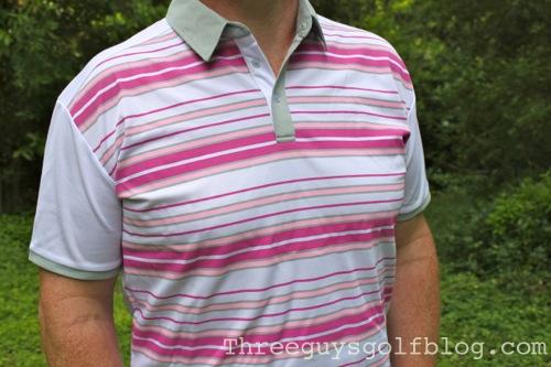 Sub 70 Zane White and Purple Golf shirt